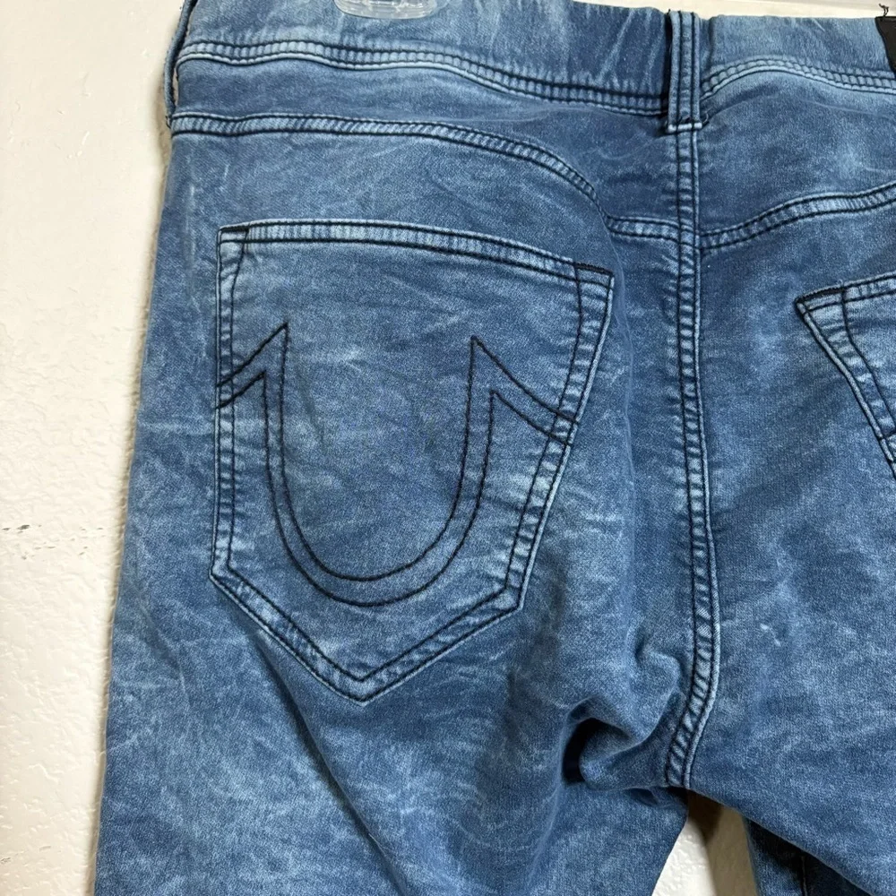 True Religion Dean Twisted Leg Light Blue Straight Sweatpants Drawstring Elastic